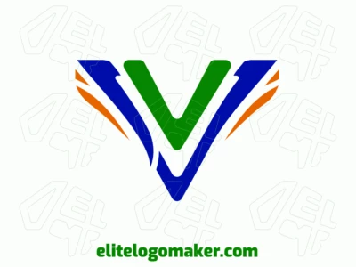 Una representación abstracta de la letra 'V', mezclando colores vibrantes para un logotipo llamativo.