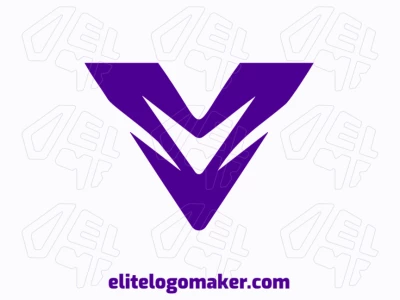 Un logo elegante y minimalista con la letra 'V', diseñado en púrpura para transmitir una sensación de creatividad y sofisticación.