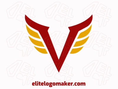 Un logo abstracto con la letra 'V', impregnado con tonos vibrantes de rojo y amarillo oscuro para evocar energía y creatividad.