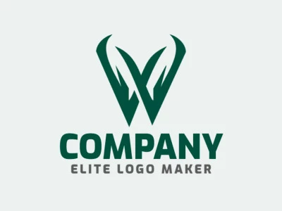 Un logo minimalista elegante y moderno con la letra 'W' en verde oscuro, que representa crecimiento y armonía.