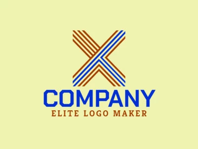 Un logotipo llamativo con la letra 'X' en múltiples líneas, diseñado con un toque moderno en azul y naranja.