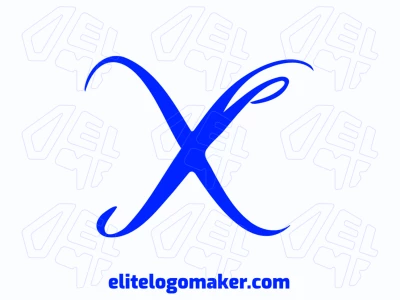 Un logotipo económico y creativo con la letra 'X' en azul, diseñado con estilo de letra inicial para crear una impresión moderna y llamativa.