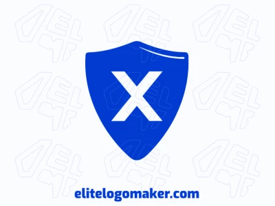 Un logotipo vectorial emblema con la letra 'X' dentro de un escudo azul, diseñado con líneas nítidas para un aspecto audaz e impactante.