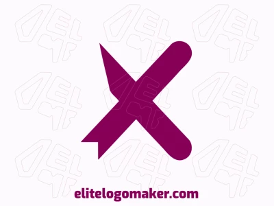 Una plantilla de logotipo minimalista presenta la letra 'X' simple, ofreciendo un diseño limpio y moderno con un enfoque en la claridad y el equilibrio.