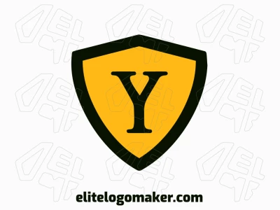 Un logo abstracto personalizable que combina la letra 'Y' con la forma de un escudo, destacando elementos de diseño únicos para una marca versátil.
