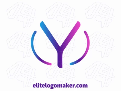 Un logo minimalista con la letra "Y" en degradado, que combina un diseño distinguido y tonos llamativos para un aspecto moderno y impactante.