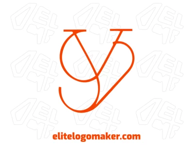 Un diseño monoline moderno con la letra 'Y' en color naranja, ofreciendo una apariencia elegante y estilosa para un logo con letra inicial.