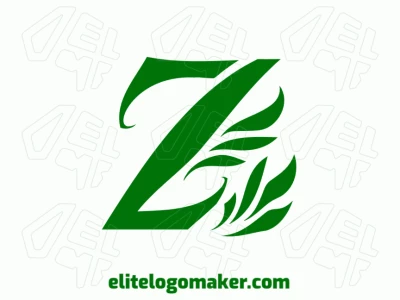 Un logotipo ingenioso que entrelaza la letra 'Z' con hojas, simbolizando el crecimiento y la armonía de la naturaleza en un verde exuberante.