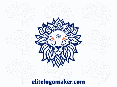 Un majestuoso diseño de logo con un emblema de león simétricamente elaborado, que irradia poder y elegancia.