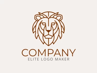 Un logotipo majestuoso de estilo monolineal que presenta un león, simbolizando fuerza y resiliencia en un diseño elegante y minimalista.