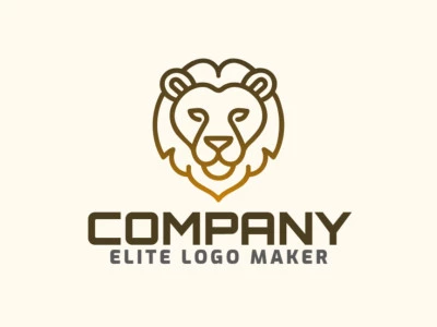 Un logotipo notable y moderno con un león en estilo monoline con degradado, ofreciendo una identidad creativa e impactante.