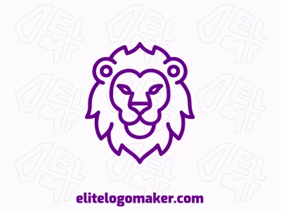 Un concepto original de un ícono de león diseñado en un estilo monolineal sofisticado, simbolizando creatividad e ideas innovadoras.