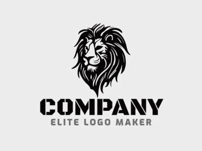 El logotipo presenta un estilo animal con un león en color negro. Muestra una sensación de poder, fuerza y elegancia, manteniendo un diseño elegante y minimalista.