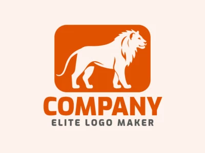 ¡Este diseño de logotipo presenta un león naranja en una pose para caminar, lo que lo convierte en la mascota perfecta para su marca!