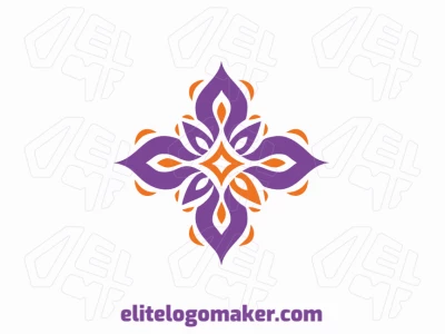 Una representación abstracta de una hermosa flor, combinando belleza y vitalidad en tonos de naranja y morado.