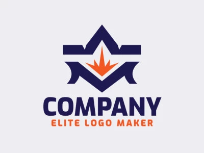 Logotipo simple compuesto de formas abstractas, que forman una letra "M" combinado con llamas de fuego, en colores azul y naranja.