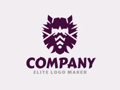 Logotipo personalizable en forma de un hombre enmascarado con diseño creativo y estilo abstracto.