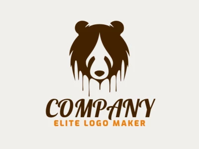 Logotipo en forma de un oso derritiéndose con diseño simple y color marrón oscuro.