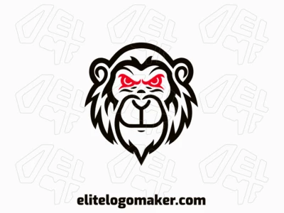 Un diseño de logotipo atractivo y simétrico con una cabeza de mono, perfectamente apropiado para marcas modernas y creativas.