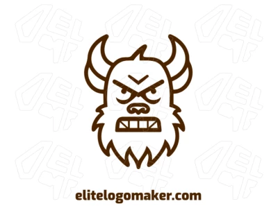 Un diseño simétrico y adecuado con un monstruo con cuernos, creando un impacto visual audaz y equilibrado.