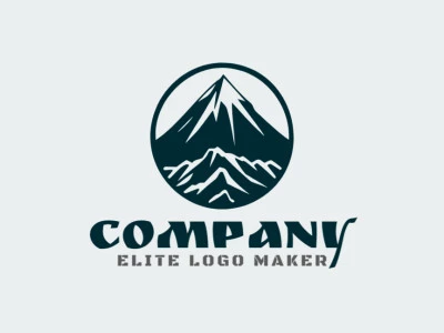 Logotipo minimalista en forma de una montaña con diseño creativo.