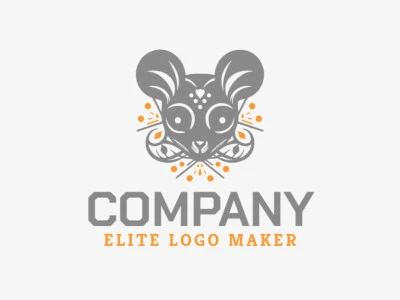 Cree un logotipo memorable para su negocio en forma de un cabeza de raton, con un estilo hecho a mano y un diseño creativo.