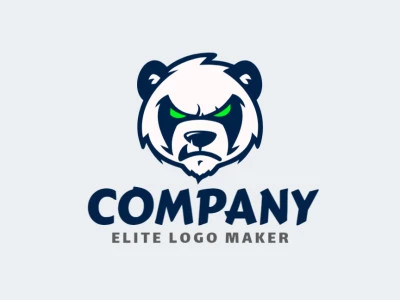 Un logotipo de mascota sofisticado y atractivo con un prominente oso panda, ideal para representar una marca profesional y creativa.