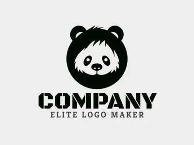 Logotipo ideal para diferentes empresas en forma de una cabeza de oso panda con un estilo minimalista.