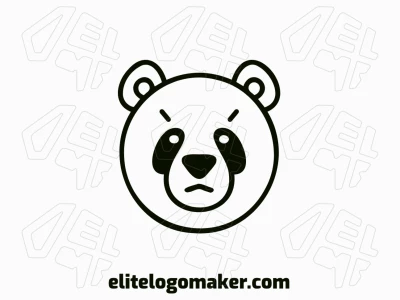 Una idea de logotipo minimalista que presenta una elegante cabeza de oso panda, adecuada para diversos fines de marca.