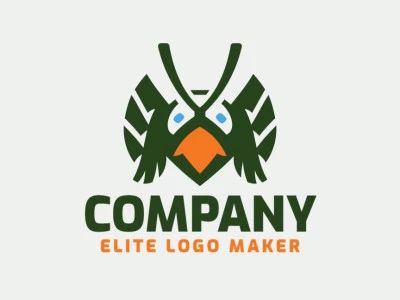 Logotipo ideal para diferentes empresas en forma de un periquito, con un estilo abstracto.