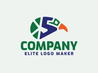 Logotipo ideal para diferentes negocios en forma de un loro combinado con una letra "S", con diseño creativo y estilo abstracto.