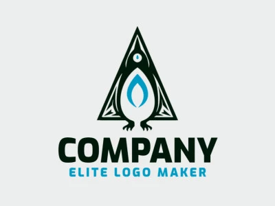 Logotipo profesional en forma de un pingüino combinado con un triángulo con diseño creativo y estilo abstracto.