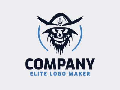 Cree un logotipo memorable para su negocio en forma de un pirata con un estilo abstracto y un diseño creativo.