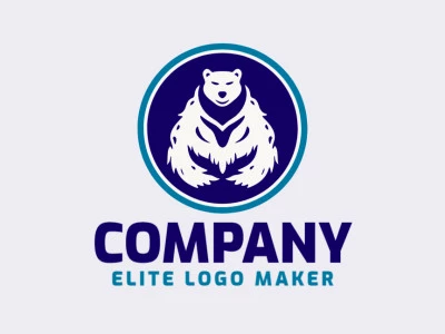 Crear su logotipo en línea con la forma de un oso polar con colores personalizables y estilo circular.