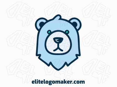 Logotipo llamativo y creativo con una cabeza de oso polar en color azul, diseñado para destacar con líneas audaces y una apariencia impactante.