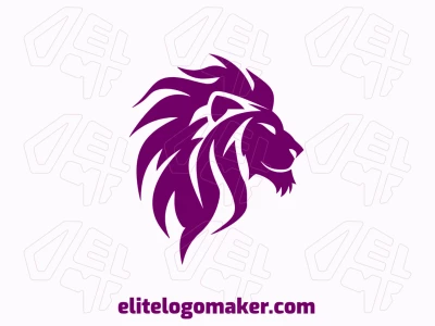 Un logotipo abstracto con una cabeza de león prominente, que emana una estética lujosa mediante sus líneas audaces y elementos de diseño refinados.