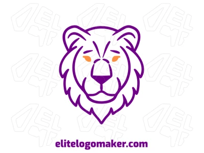 La cabeza de oso morado con diseño gráfico elegante en estilo mascota crea un logotipo creativo memorable y único para cualquier marca.