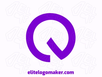 Un logotipo dinámico y editable con la letra inicial 'Q' en un púrpura vibrante, diseñado con una estética audaz y moderna.