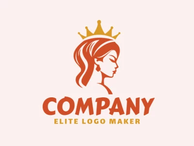 Cree un logotipo memorable para su negocio en forma de una reina con un estilo abstracto y un diseño creativo.