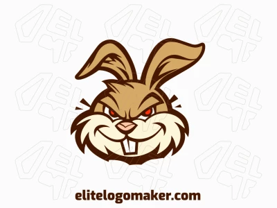 Un logotipo de mascota con un conejo en marrón y beige, que simboliza la creatividad y las ideas frescas.