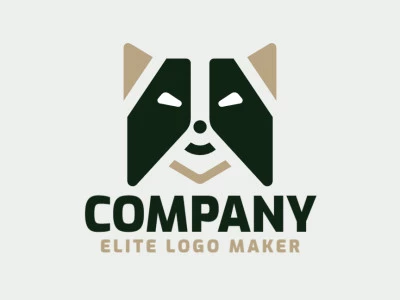 Crear su propio logotipo en forma de un mapache con un estilo minimalista y colores marrón y negro.