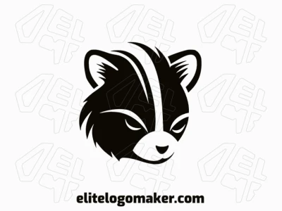 Logotipo profesional en forma de un mapache con un estilo minimalista, el color utilizado fue el negro.
