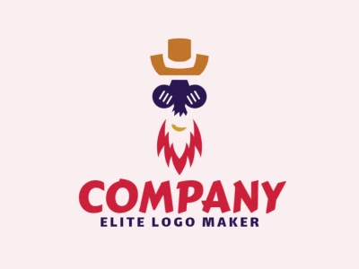 Crea un logotipo ideal para tu negocio en forma de una barba roja con un estilo abstracto y colores personalizables.