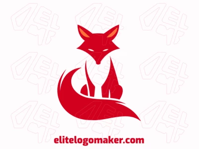 Una representación abstracta de un zorro rojo, elaborada creativamente para una identidad de marca destacada.