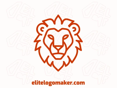Un logotipo monoline que presenta un león rojo diseñado con líneas finas, creado para ofrecer una identidad visual excelente y elegante.