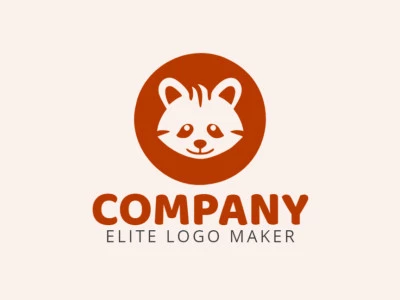 Logotipo ideal para diferentes empresas en forma de un panda rojo con un estilo abstracto.