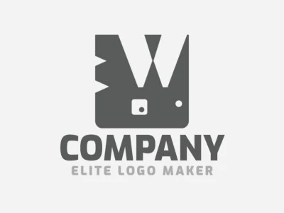 Crear un logotipo para su empresa en forma de un rinoceronte, con estilo abstracto y color gris.