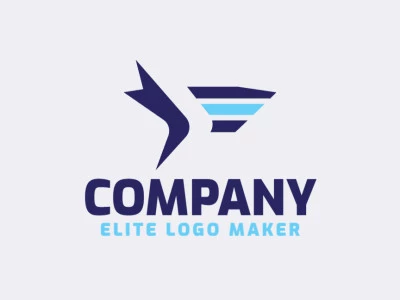 Logotipo creativo en forma de un tiburón combinado con un bumerang, con diseño refinado y estilo minimalista.