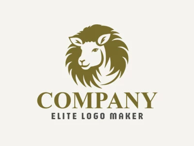 El logotipo de una oveja en color verde está diseñado en un estilo minimalista, capturando la esencia de la naturaleza tranquila y serena del animal.