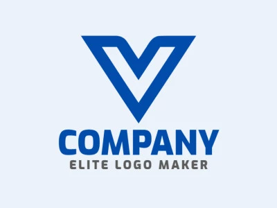 Un diseño de logotipo minimalista que presenta una simple letra "V", con una combinación de colores azul sereno.